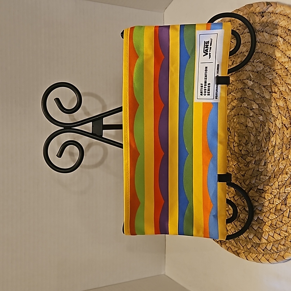 Vans Featuring Artist Noah Humes Rainbow Vertical Stripes Texture  Zip Bag